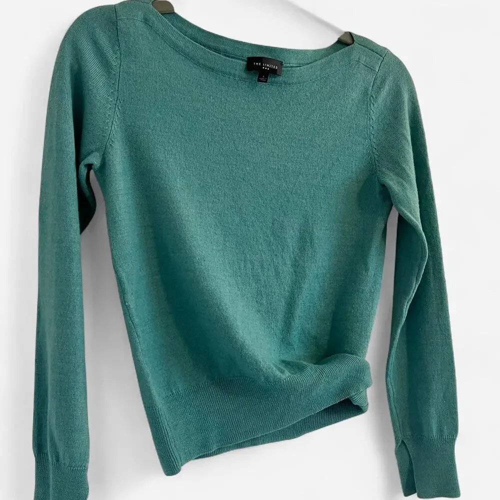 THE LIMITED Merino Wool Blend Boatneck Sweater